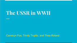 The USSR in WWII