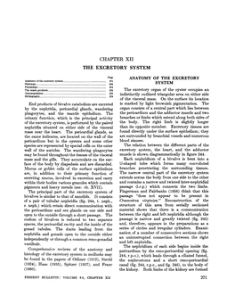 Chapter Xii the Excretory System