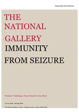 Immunity from Seizure: Painters' Paintings