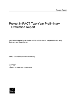 Project Impact Two-Year Preliminary Evaluation Report