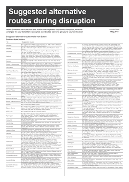 Suggested Alternative Routes During Disruption