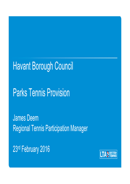 Havant Borough Council Parks Tennis Provision