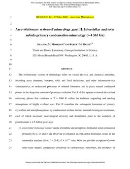 An Evolutionary System of Mineralogy, Part II: Interstellar and Solar Nebula Primary Condensation Mineralogy (&gt; 4.565