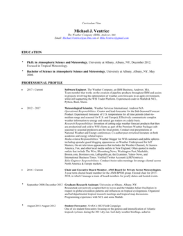 Michael J. Ventrice the Weather Company (IBM), Andover, MA Email: Michael.Ventrice@Us.Ibm.Com Or Mike.Ventrice@Gmail.Com