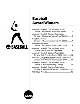 NCAA Baseball Award Winners