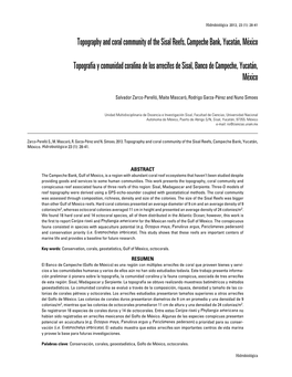 Topography and Coral Community of the Sisal Reefs, Campeche Bank, Yucatán, México