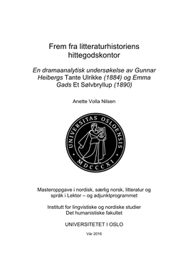 Frem Fra Litteraturhistoriens Hittegodskontor