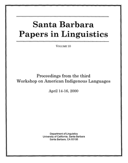 Proceedings from the Third Workshop on American Indigenous Languages