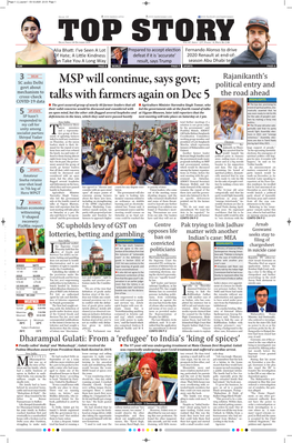 MSP Will Continue, Says Govt; Talks with Farmers Again on Dec 5