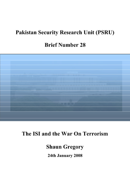 Brief 28 | the ISI and the War on Terrorism