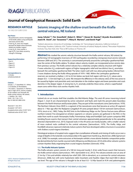 Seismic Imaging of the Shallow Crust Beneath the Krafla Central Volcano