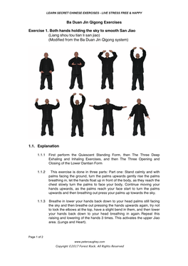 Liang Shou Tou Tian Li San Jiao) (Modified from the Ba Duan Jin Qigong System