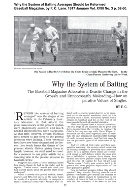 Why the System of Batting Averages Should Be Reformed