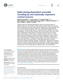 Spike-Timing-Dependent Ensemble Encoding by Non-Classically