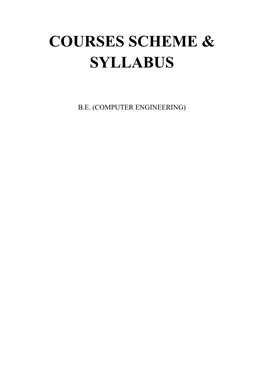 Courses Scheme & Syllabus