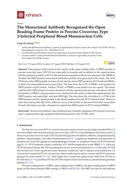 The Monoclonal Antibody Recognized the Open Reading Frame Protein in Porcine Circovirus Type 2-Infected Peripheral Blood Mononuclear Cells