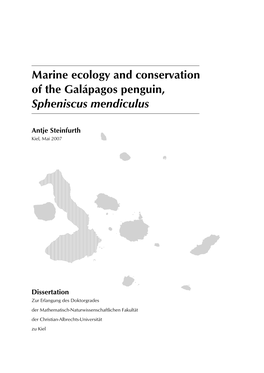 Marine Ecology and Conservation of the Galápagos Penguin, Spheniscus Mendiculus