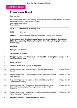 (Public Pack)Agenda Document for Procurement Board, 09/01/2019 10