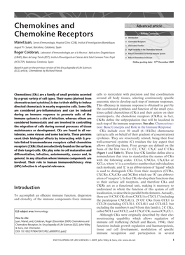 "Chemokines and Chemokine Receptors". In: Encyclopedia of Life Sciences (ELS)