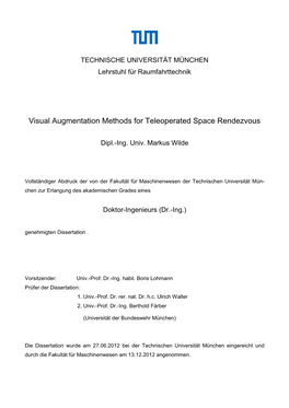 Visual Augmentation Methods for Teleoperated Space Rendezvous