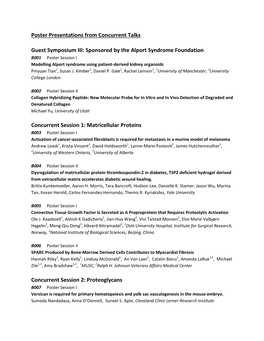 Poster Presentations from Concurrent Talks Guest Symposium III