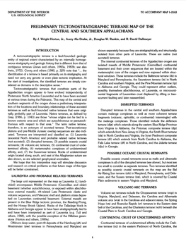 Preliminary Tectonostratigraphic Terrane Map of the Central and Southern Appalachians