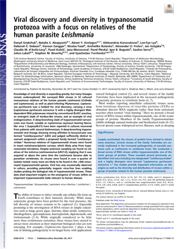 Viral Discovery and Diversity in Trypanosomatid Protozoa with a Focus on Relatives of the Human Parasite Leishmania