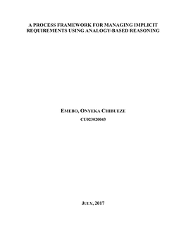 A Process Framework for Managing Implicit Requirements Using Analogy-Based Reasoning