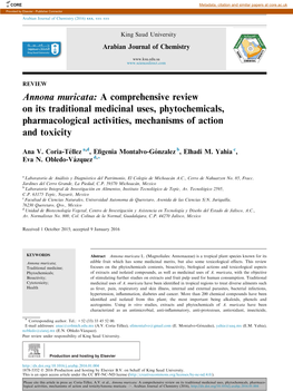 Annona Muricata: a Comprehensive Review on Its Traditional Medicinal Uses, Phytochemicals, Pharmacological Activities, Mechanisms of Action and Toxicity