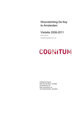 Woonstichting De Key Te Amsterdam Visitatie 2008-2011