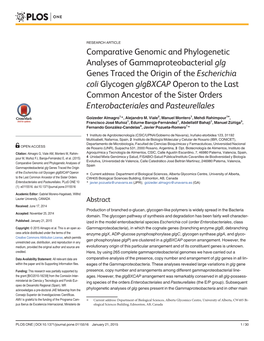 Comparative Genomic and Phylogenetic Analyses Of