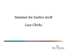 Summer for Justice 2018 Law Clerks