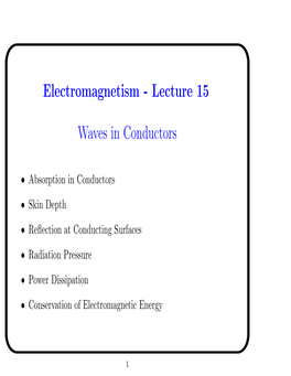 Electromagnetism - Lecture 15