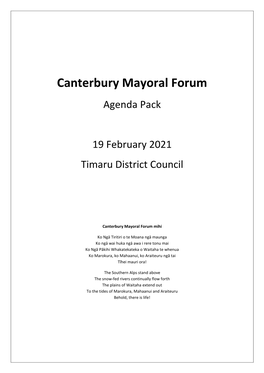 Agenda Pack 19 February 2021 Timaru District Council