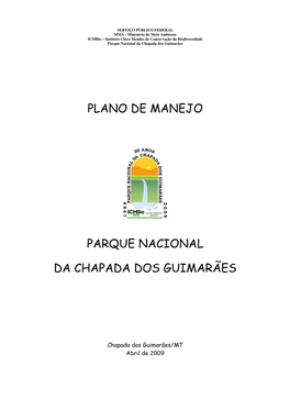 Plano De Manejo Parque Nacional Da Chapada Dos