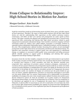 From Collapse to Relationality Improv: High School Stories in Motion for Justice