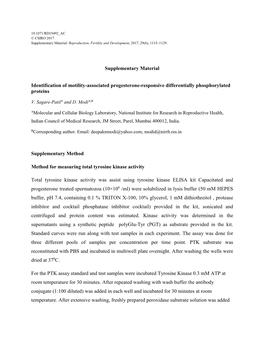 Supplementary Material Identification of Motility-Associated Progesterone