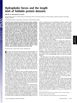 Hydrophobic Forces and the Length Limit of Foldable Protein Domains