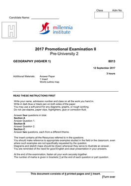 2017 Promotional Examination II Pre-University 2