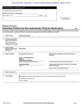 Case 19-11138 Document 1 Filed in USBC ND/OK on 06/03/19 Page 1 of 257