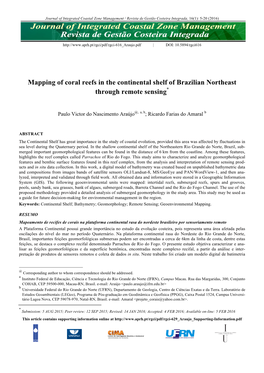 Mapping of Coral Reefs in the Continental Shelf of Brazilian Northeast Through Remote Sensing*