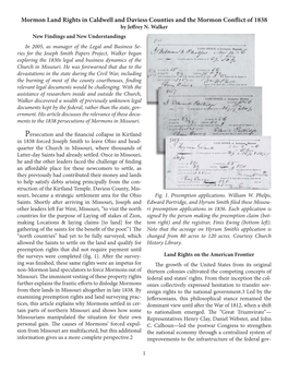 Mormon Land Rights in Caldwell and Daviess Counties and the Mormon Conflict of 1838 by Jeffrey N