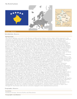 The World Factbook Europe :: Kosovo Introduction :: Kosovo Background