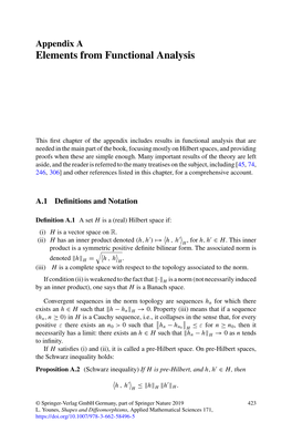 Shapes and Diffeomorphisms, Applied Mathematical Sciences 171, 424 Appendix A: Elements from Functional Analysis