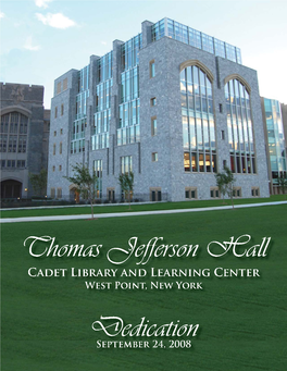 Thomas Jefferson Hall Dedication Program