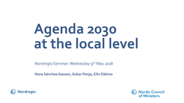 Nordregio Agenda 2030 Presentation