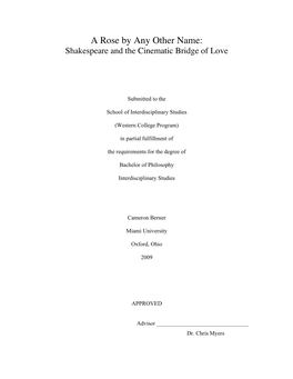 A Rose by Any Other Name: Shakespeare and the Cinematic Bridge of Love