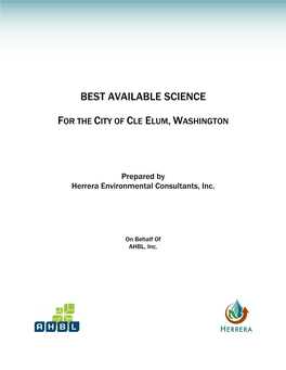 Best Available Science for the City of Cle Elum, Washington 1