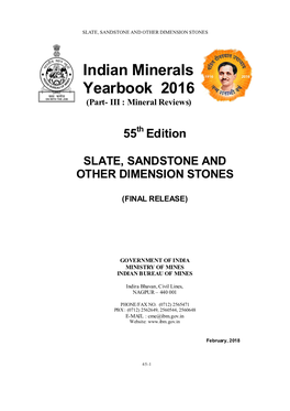 Indian Minerals Yearbook 2016