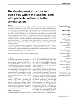 The Development, Structure and Blood Flow Within the Umbilical Cord with Particular Reference to the Venous System